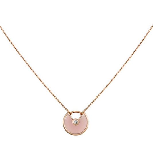 CARTIER AMULETTE ROSE GOLD PINK MOP NECKLACE