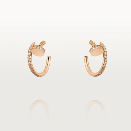 CARTIER JUSTE EARRINGS 12.75MM PINK GOLD DIAMOND