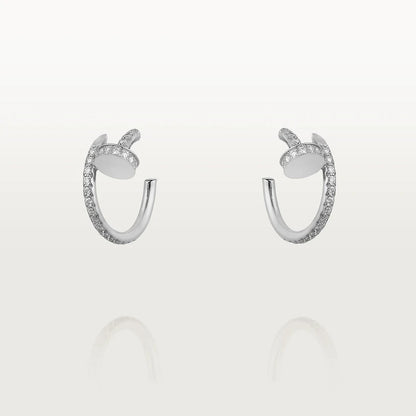 CARTIER JUSTE EARRINGS 12.75MM SILVER DIAMOND