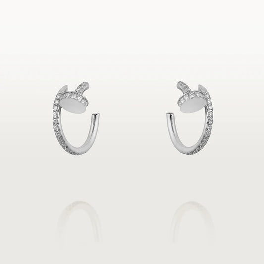 CARTIER JUSTE EARRINGS 12.75MM SILVER DIAMOND