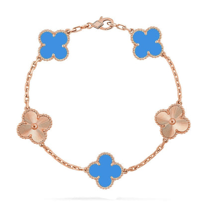 VCA CLOVER 5 MOTIF BLUE AGATE BRACELET COLLECTION