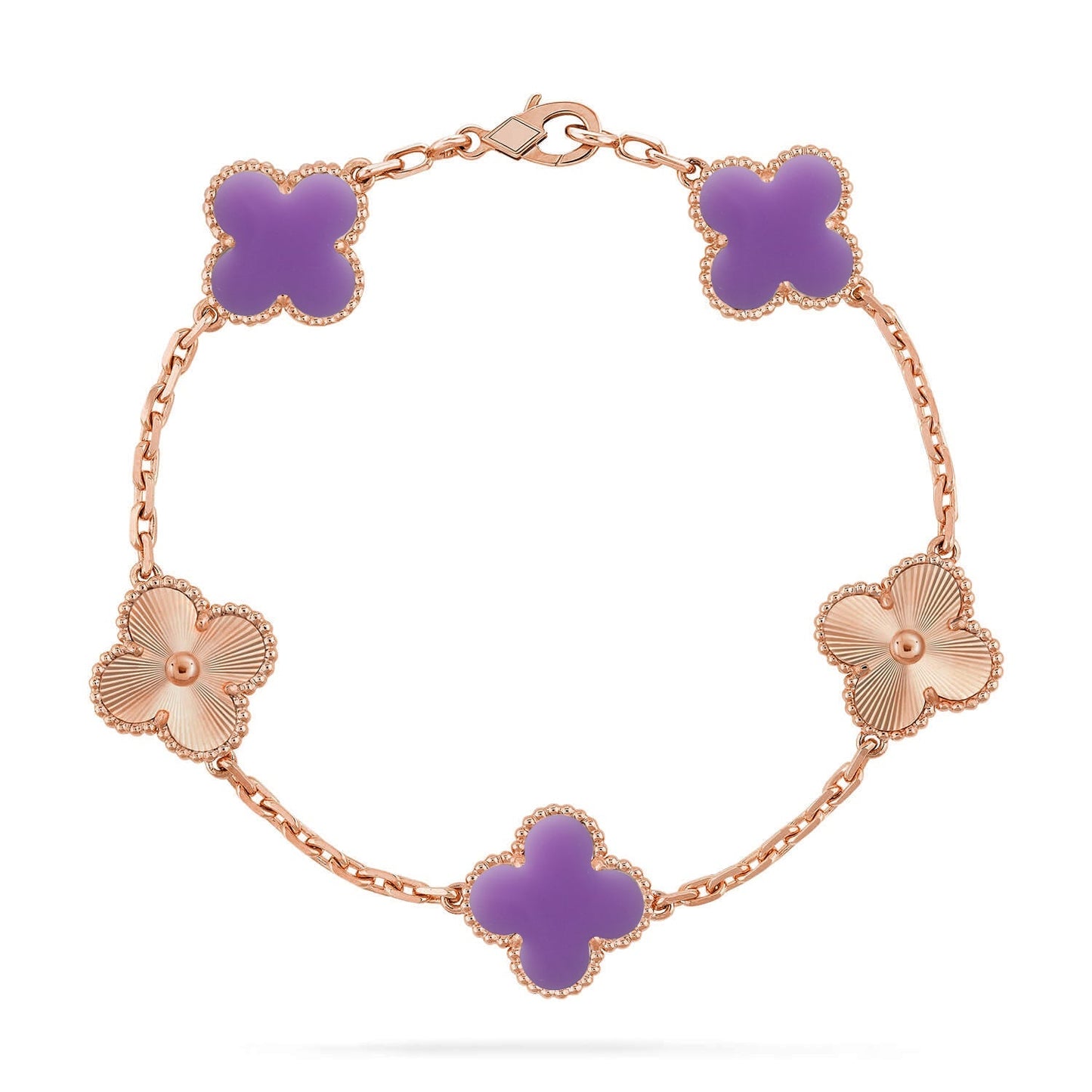 VCA CLOVER 5 MOTIF LIGHT PURPLE BRACELET COLLECTION