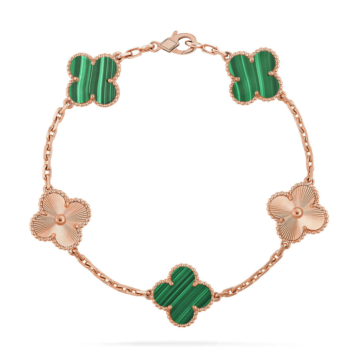 VCA CLOVER 5 MOTIF MALACHITE BRACELET COLLECTION