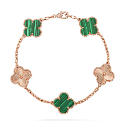 VCA CLOVER 5 MOTIF MALACHITE BRACELET COLLECTION