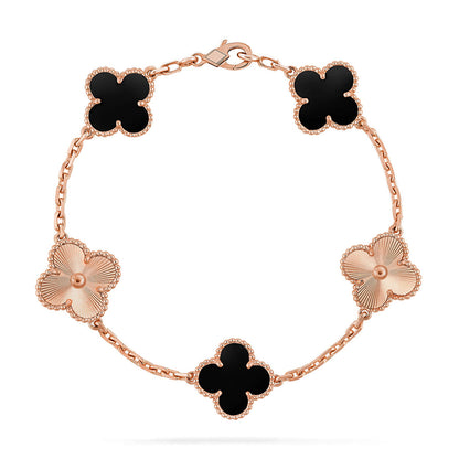 VCA CLOVER 5 MOTIF ONYXS BRACELET COLLECTION