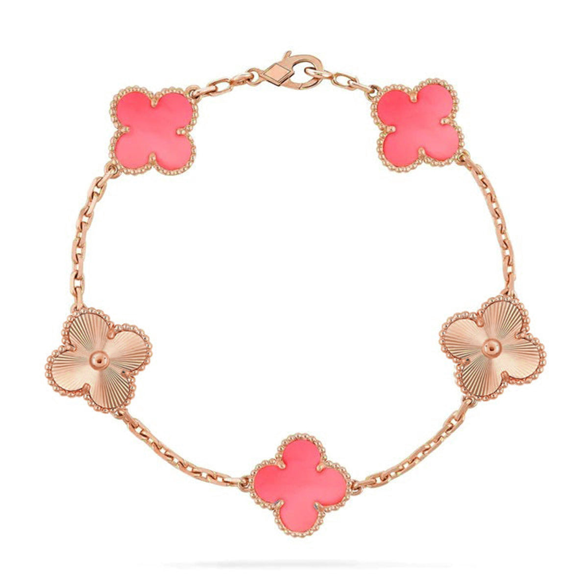 VCA CLOVER 5 MOTIFS PINK MOP BRACELET COLLECTION