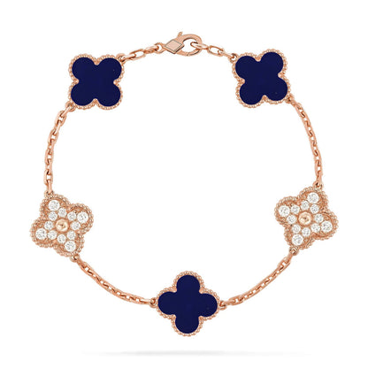 VCA CLOVER 5 MOTIF LAPIS LAZULI BRACELET COLLECTION