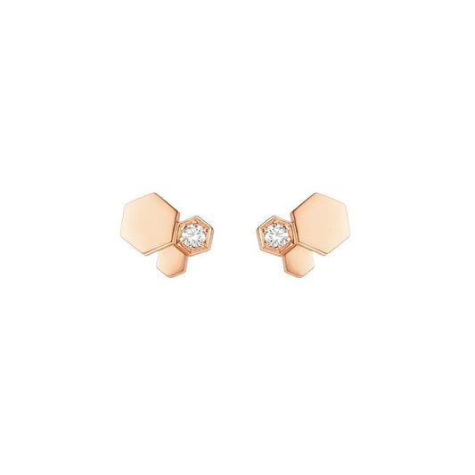 CHAUMET BEE LOVE PINK GOLD DIAMOND EARRINGS