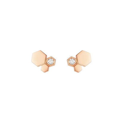 CHAUMET BEE LOVE PINK GOLD DIAMOND EARRINGS