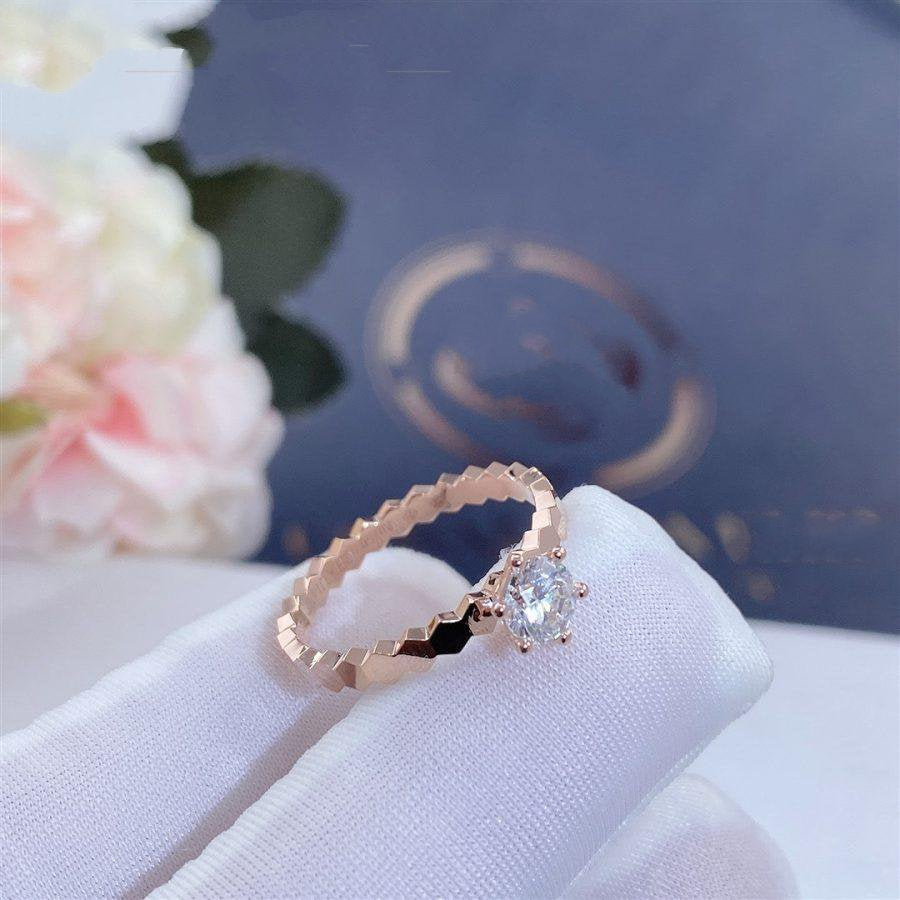 CHAUMET BEE LOVE RING PINK GOLD 1 DIAMOND