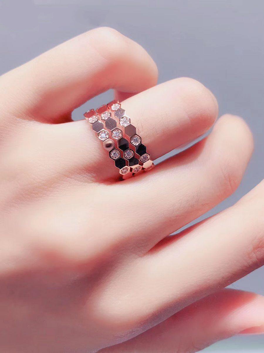 CHAUMET BEE LOVE RING PINK GOLD DIAMOND