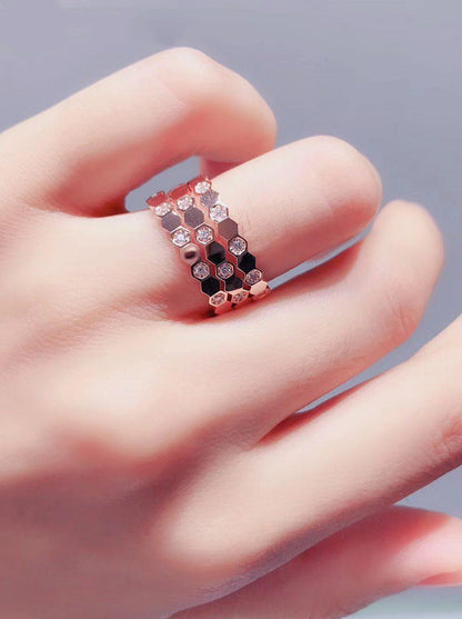 CHAUMET BEE LOVE RING PINK GOLD DIAMOND