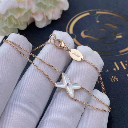 CHAUMET JEUX BRACELET WHITE MOP PINK GOLD 1 DIAMOND