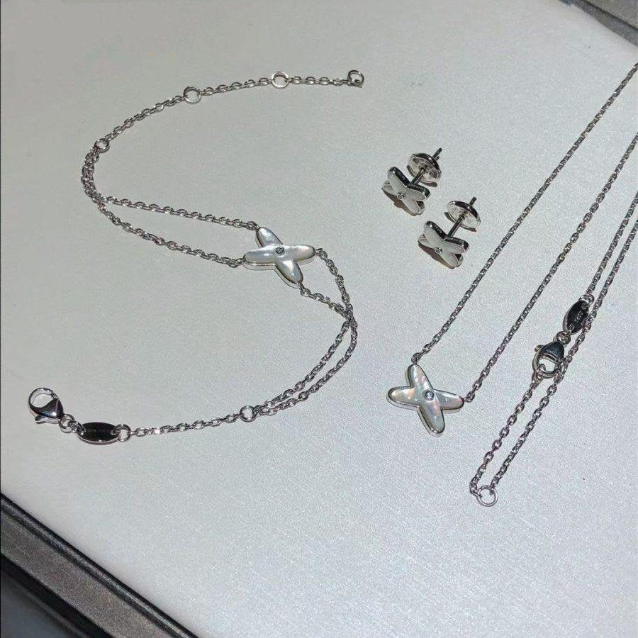 CHAUMET JEUX BRACELET WHITE MOP SILVER 1 DIAMOND