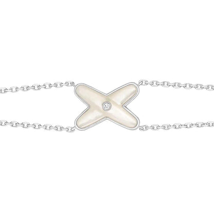 CHAUMET JEUX BRACELET WHITE MOP SILVER 1 DIAMOND