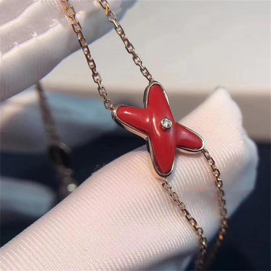 CHAUMET JEUX BRACELET CARNELIAN PINK GOLD 1 DIAMOND