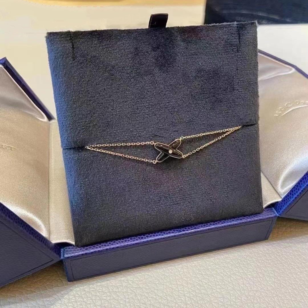 CHAUMET JEUX BRACELET ONYX PINK GOLD 1 DIAMOND