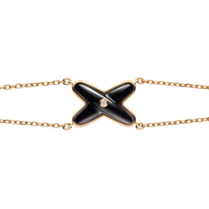 CHAUMET JEUX BRACELET ONYX PINK GOLD 1 DIAMOND