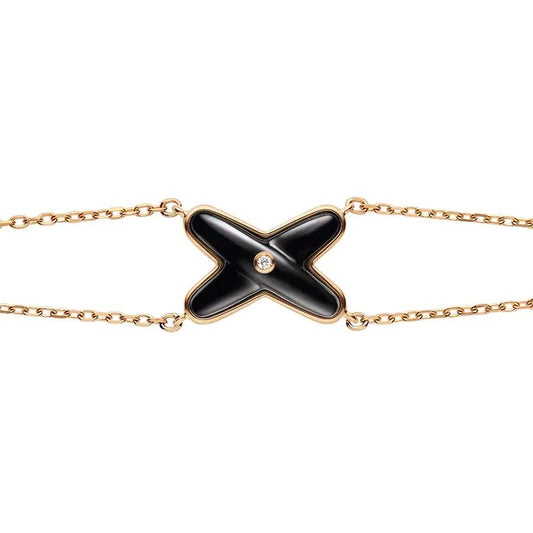 CHAUMET JEUX BRACELET ONYX PINK GOLD 1 DIAMOND