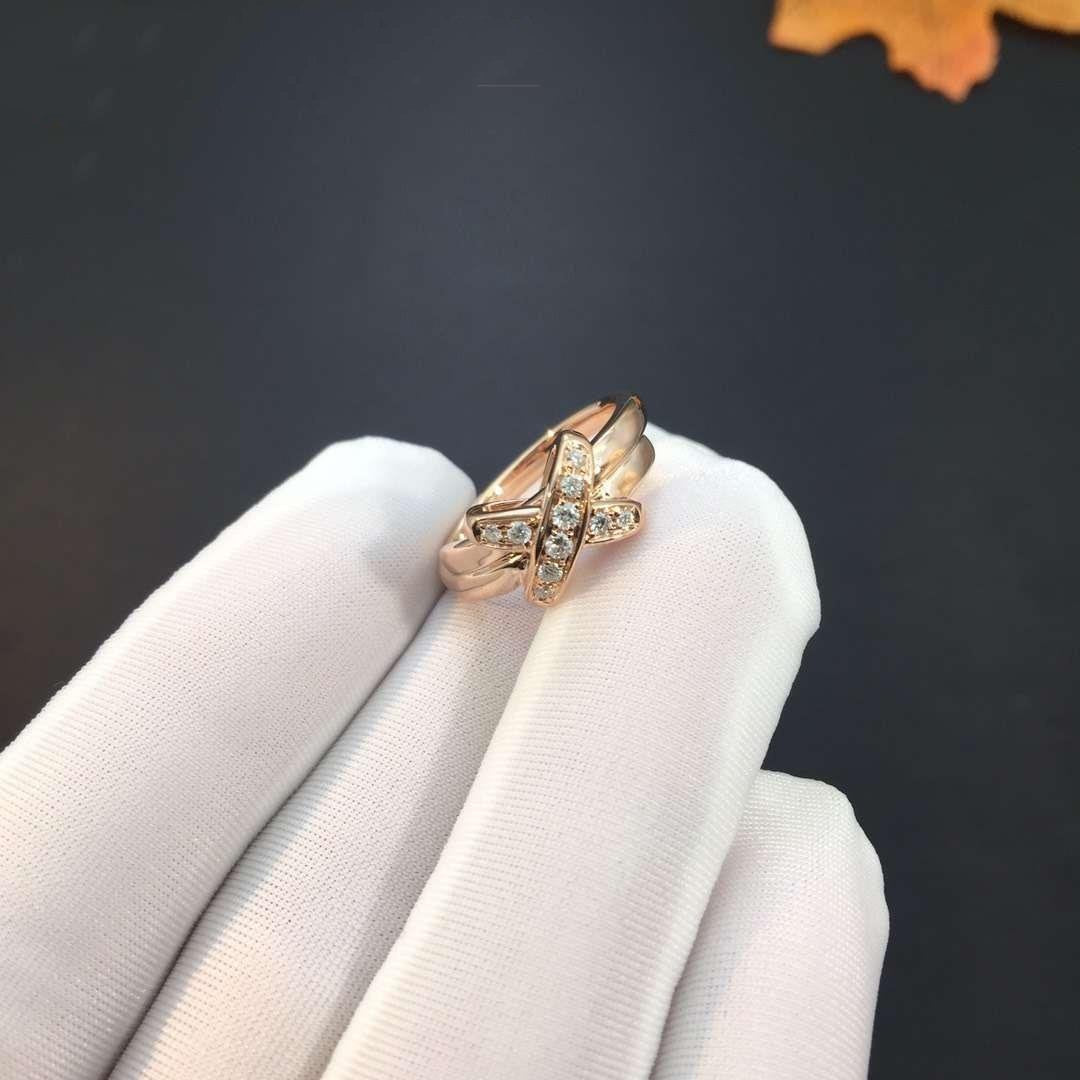 CHAUMET JEUX DE PINK GOLD DIAMOND RING