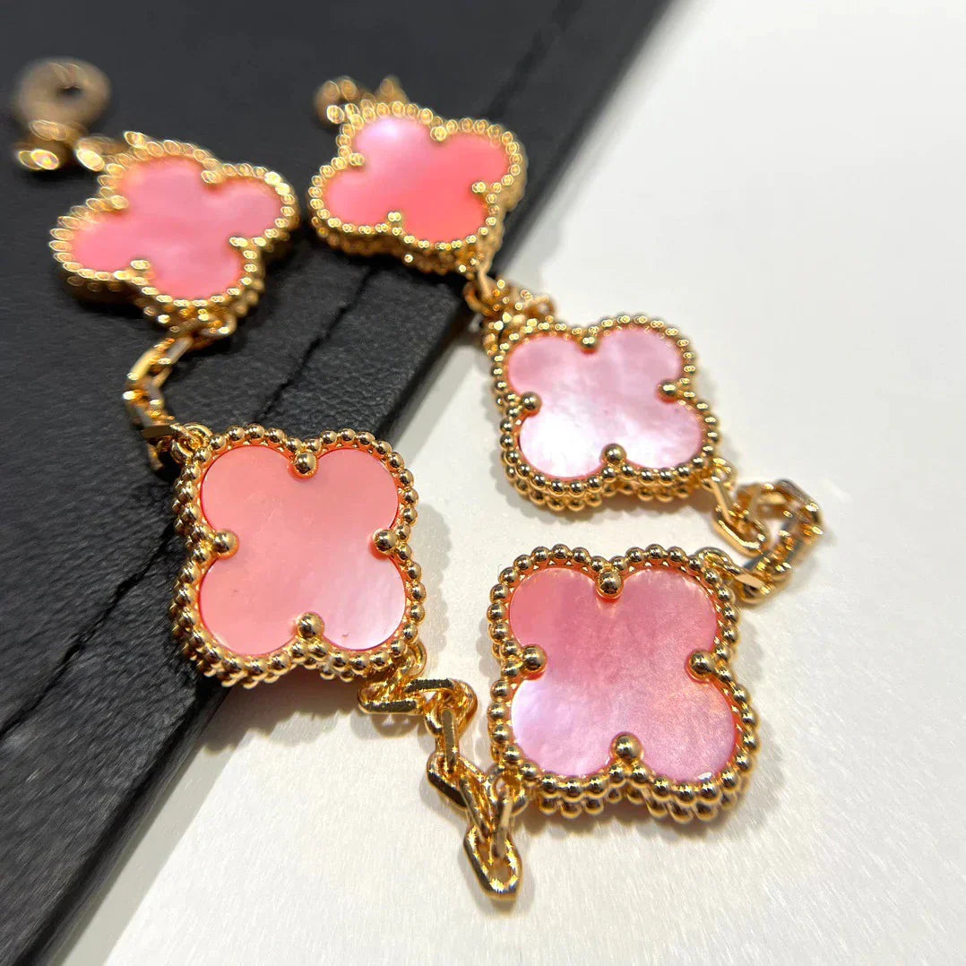 VCA CLOVER 5 MOTIFS PINK MOP BRACELET COLLECTION
