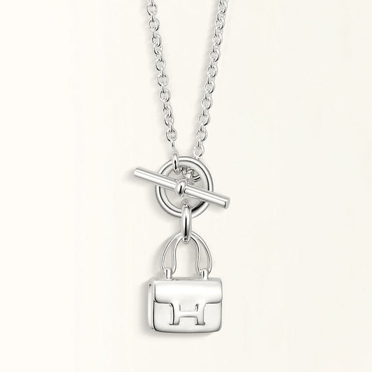 HERMES POP H PEDANT SILVER NECKLACE