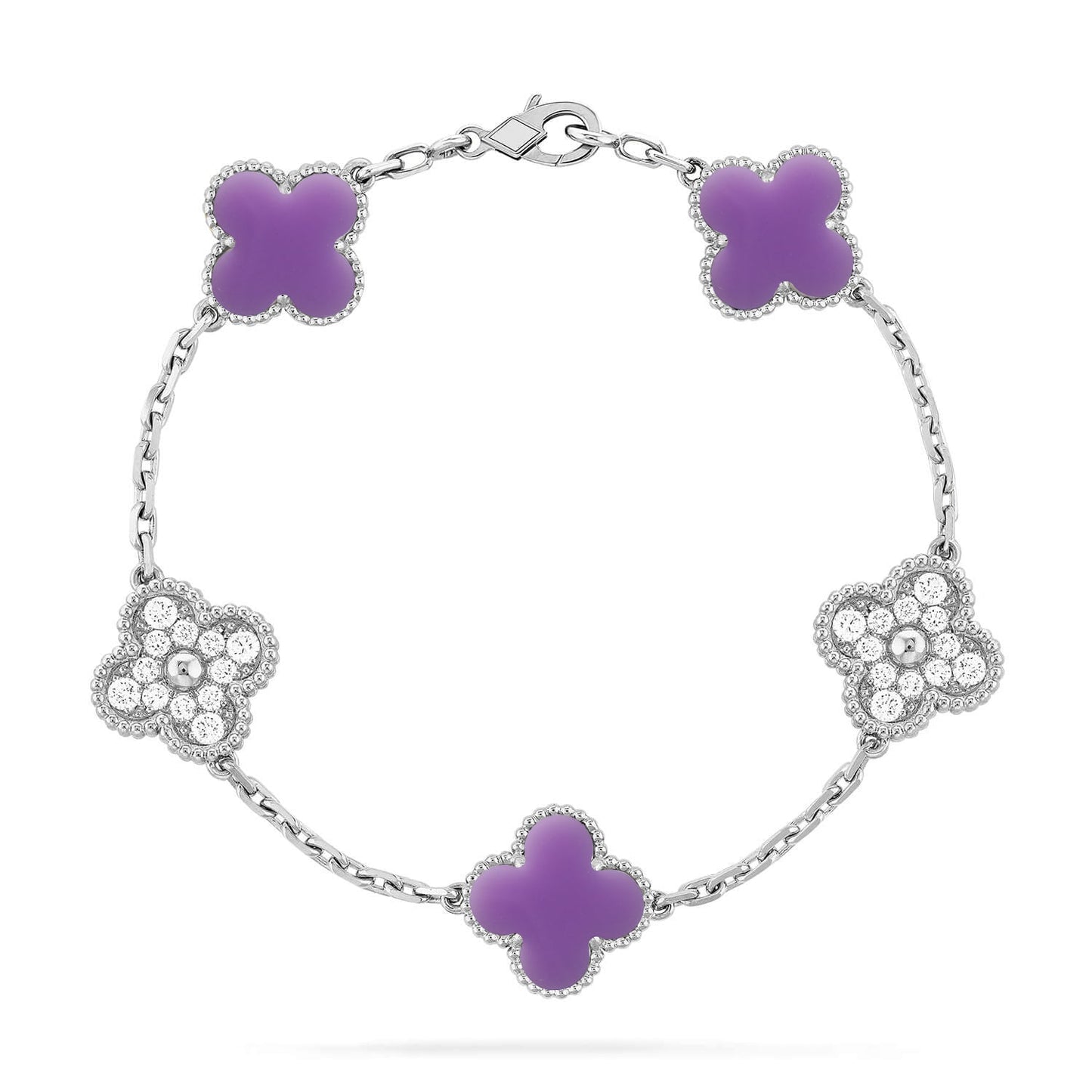 VCA CLOVER 5 MOTIF LIGHT PURPLE BRACELET COLLECTION