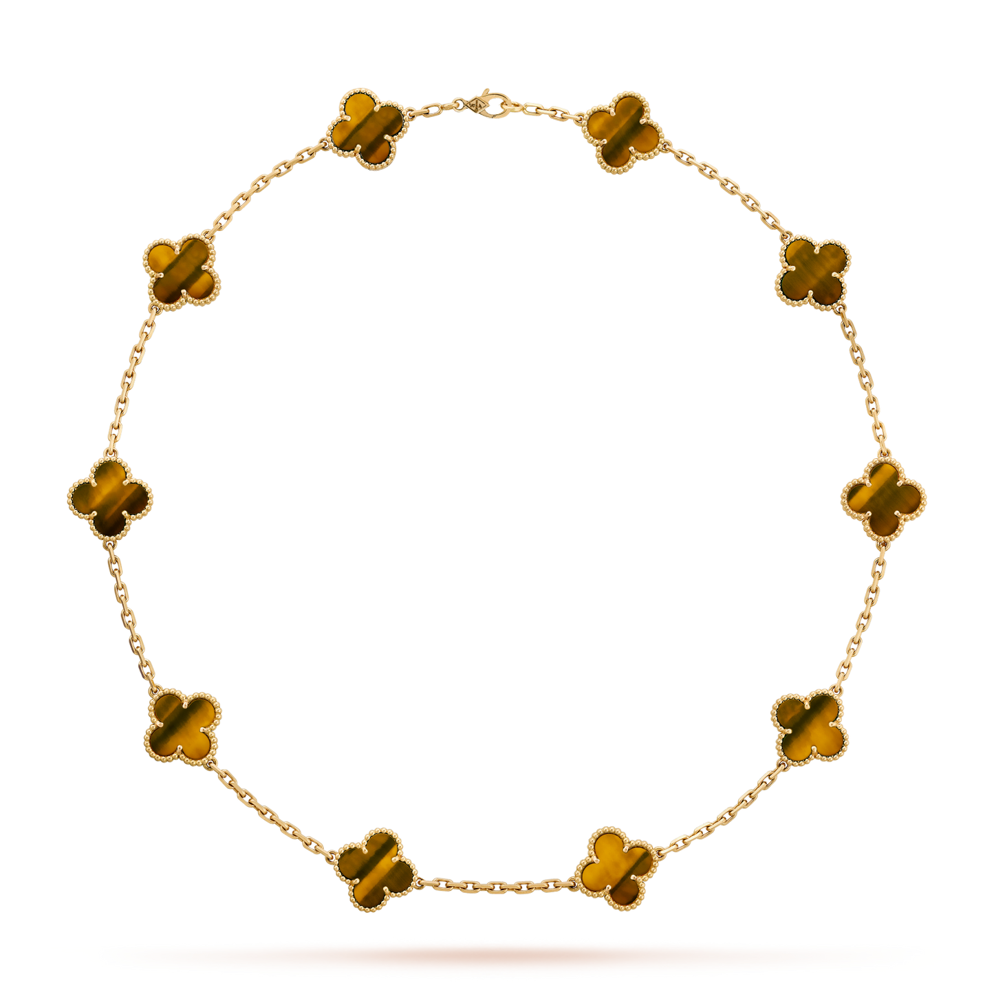 VCA CLOVER 10 MOTIFS TIGER EYE NECKLACE