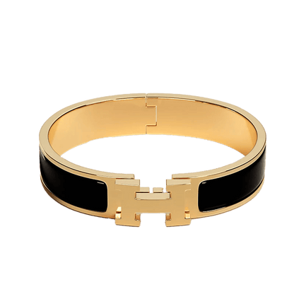 18K Clic Hermes Black Bracelet