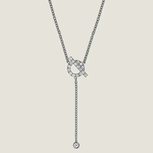 HERMES FINESSE SILVER DIAMOND NECKLACE