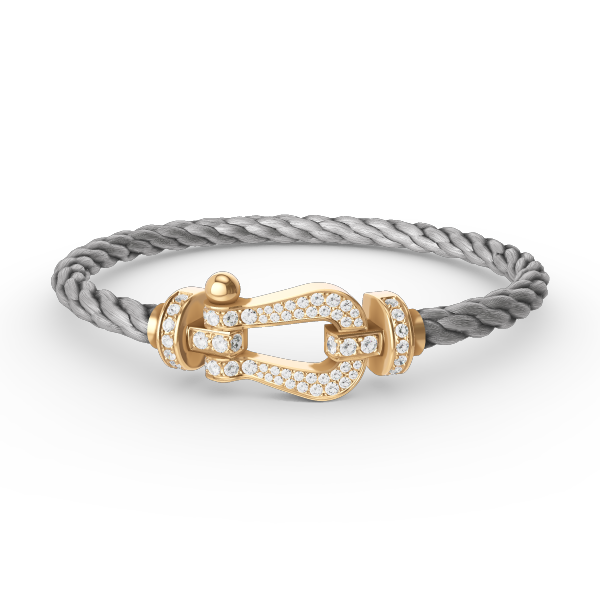 FRED FORCE LARGE HORSESHOE FULL DIAMOND BRACELET GOLD