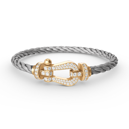 FRED FORCE LARGE HORSESHOE FULL DIAMOND BRACELET GOLD