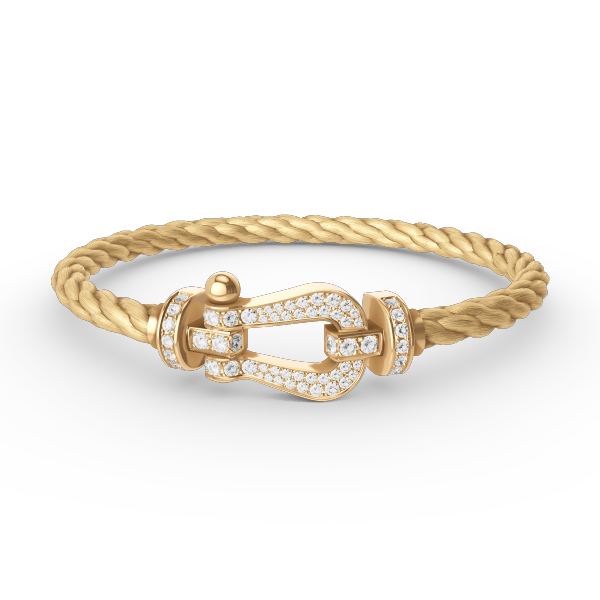 FRED FORCE LARGE HORSESHOE FULL DIAMOND BRACELET GOLD