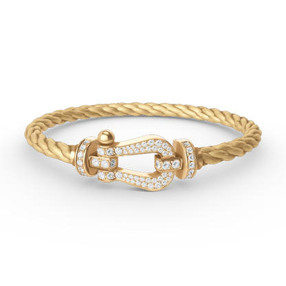 FRED FORCE LARGE HORSESHOE FULL DIAMOND BRACELET GOLD