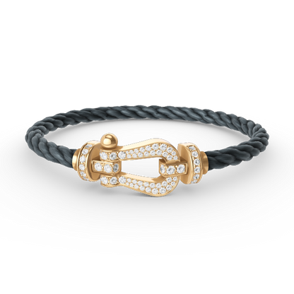 FRED FORCE LARGE HORSESHOE FULL DIAMOND BRACELET GOLD