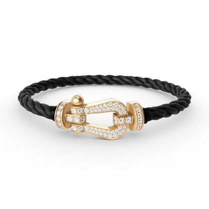 FRED FORCE LARGE HORSESHOE FULL DIAMOND BRACELET GOLD