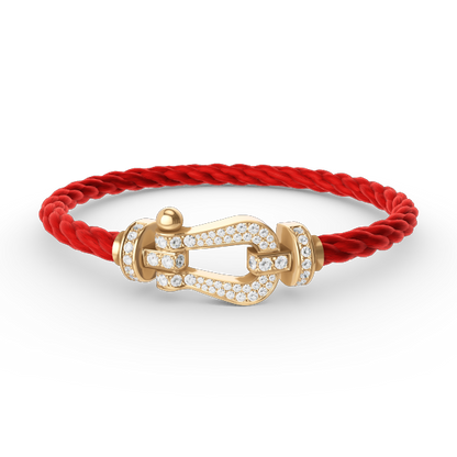 FRED FORCE LARGE HORSESHOE FULL DIAMOND BRACELET GOLD