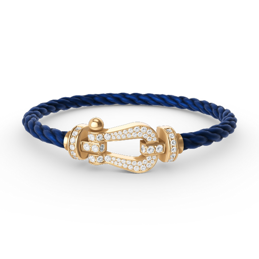 FRED FORCE LARGE HORSESHOE FULL DIAMOND BRACELET GOLD
