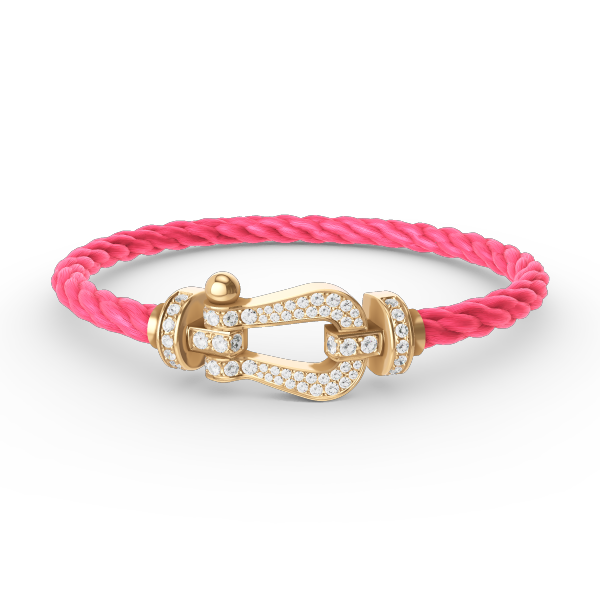 FRED FORCE LARGE HORSESHOE FULL DIAMOND BRACELET GOLD