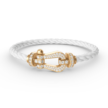 FRED FORCE LARGE HORSESHOE FULL DIAMOND BRACELET GOLD