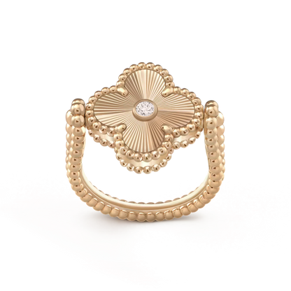 VCA CLOVER RIVERSIBLE ROSE GOLD RING