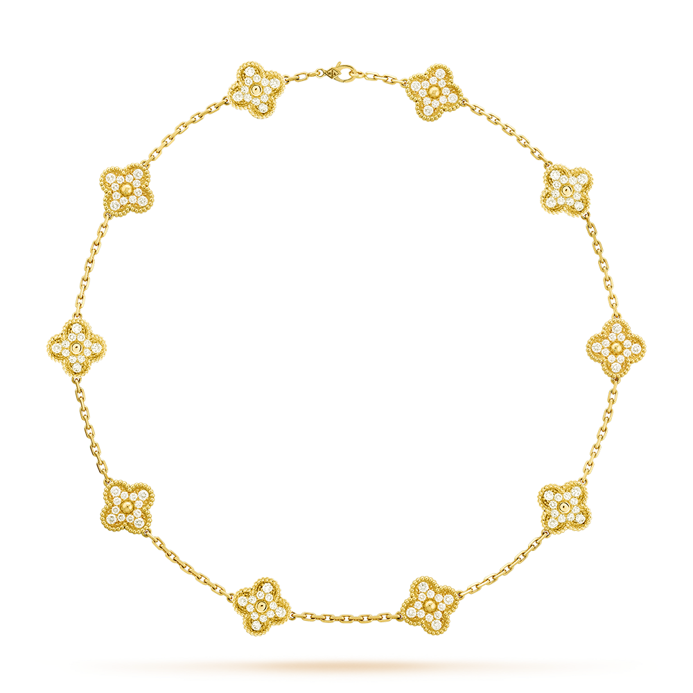 VCA CLOVER 10 MOTIFS DIAMOND NECKLACE