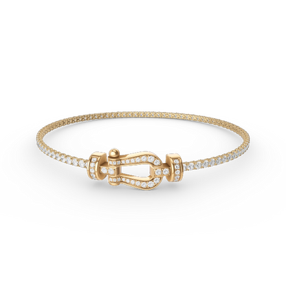 FRED FORCE HORSESHOE DIAMOND TENNIS BRACELET