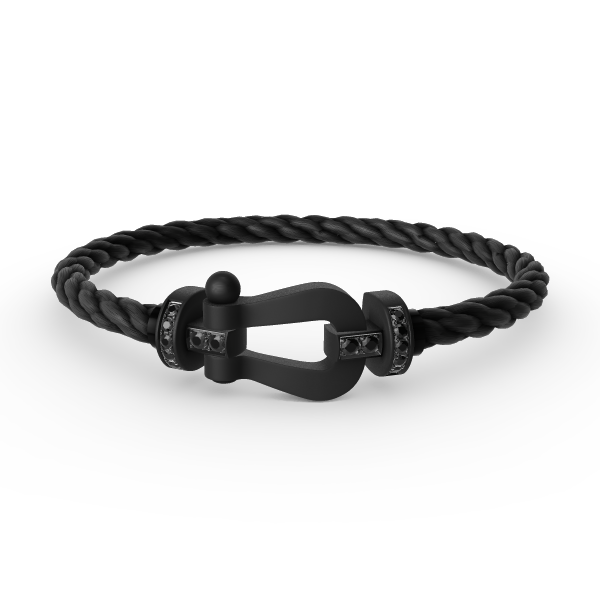FRED FORCE LARGE SERIES HORSESHOE BLACK SAMURAI BRACELET