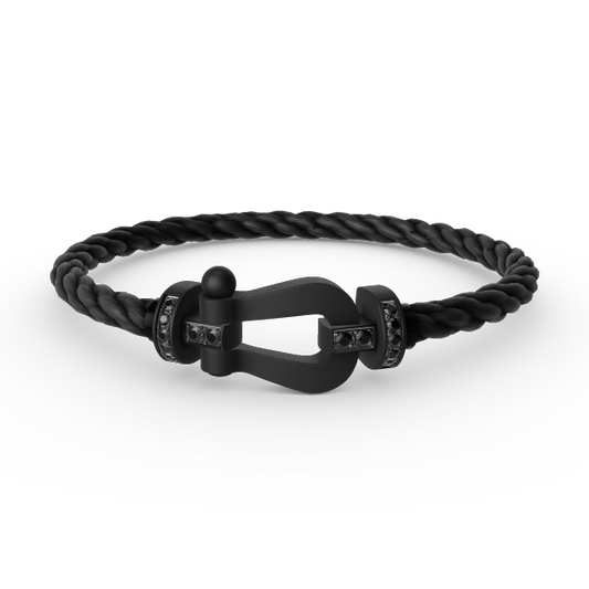 FRED FORCE LARGE SERIES HORSESHOE BLACK SAMURAI BRACELET