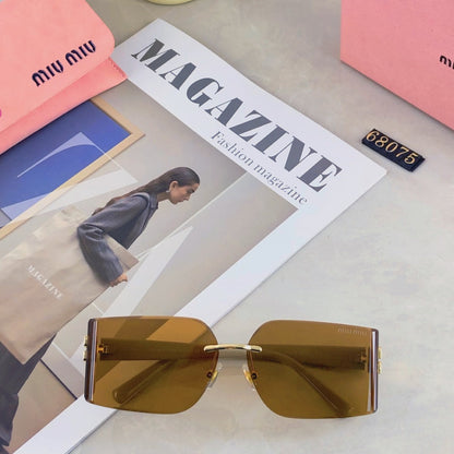 MIU MIU LOGO SQUARE SUNGLASSES 499927 IN METAL