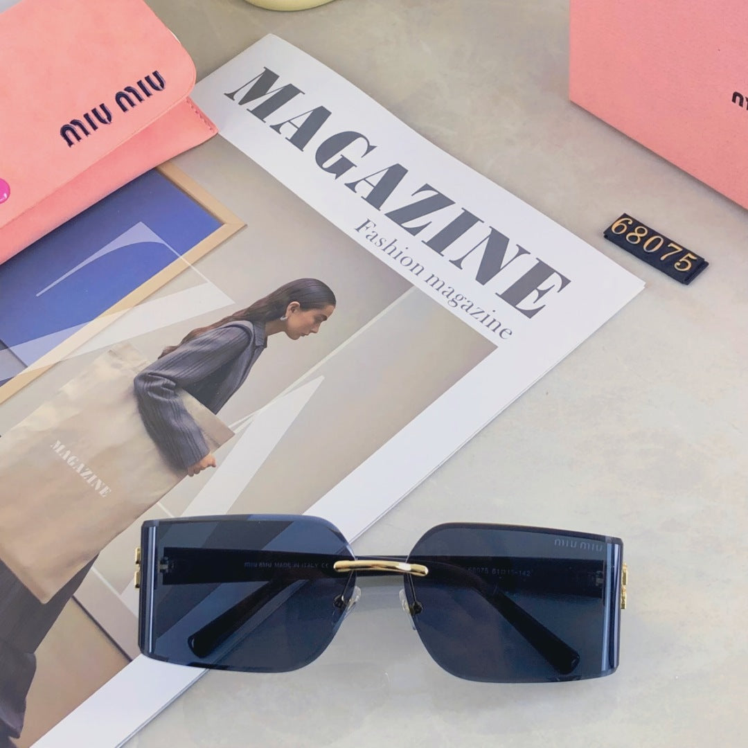 MIU MIU LOGO SQUARE SUNGLASSES 499927 IN METAL