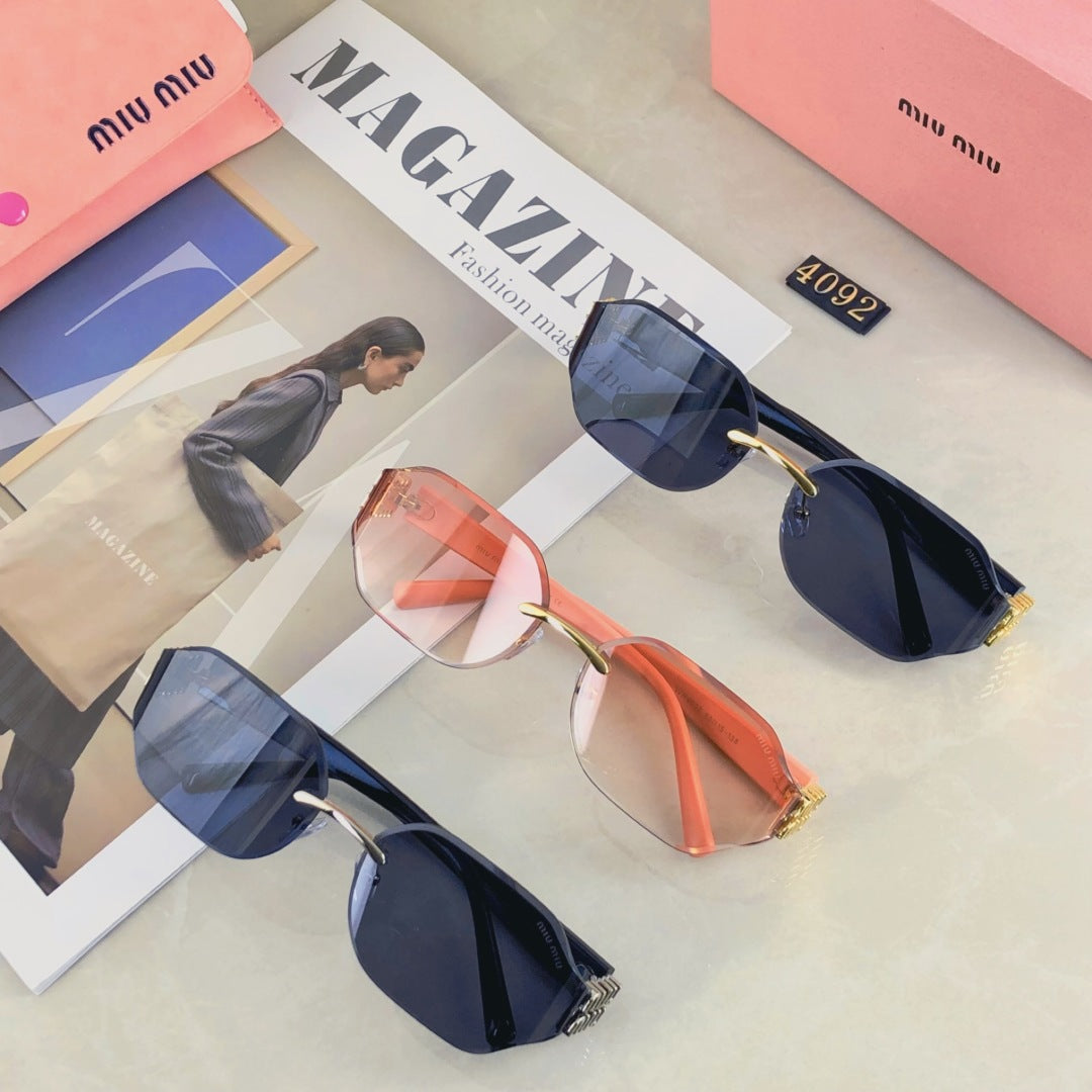 MIU MIU LOGO SQUARE SUNGLASSES 499930 IN METAL