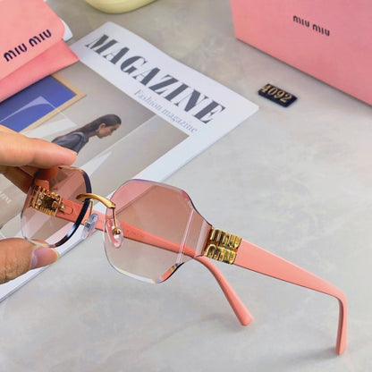 MIU MIU LOGO SQUARE SUNGLASSES 499930 IN METAL