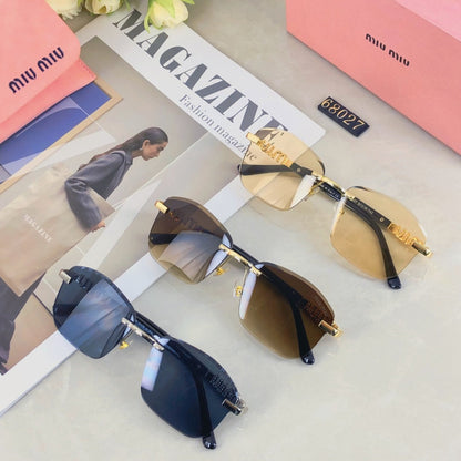 MIU MIU RUNWAY SQUARE SUNGLASSES 503005 IN METAL